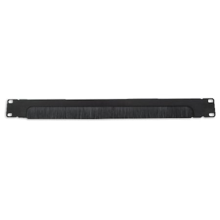 Quest Mfg Brush Access Filler Panel, 1U, 19", Black HB19-01-025